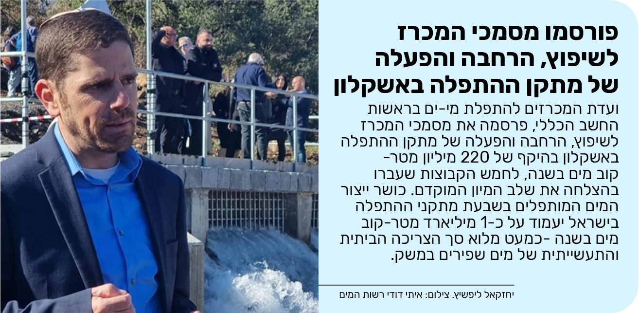 פורסמו מסמכי המכרז לשיפוץ, הרחבה והפעלה של מתקן ההתפלה באשקלון