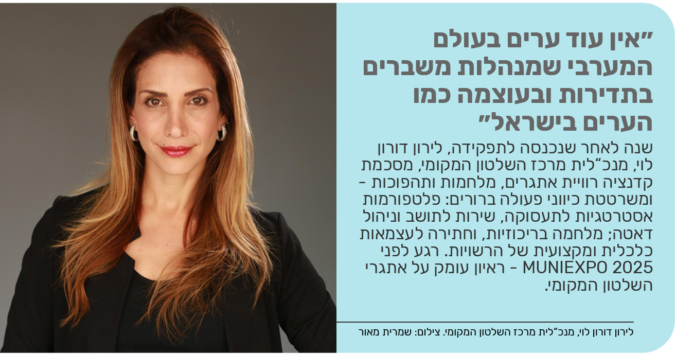 ״אין עוד ערים בעולם המערבי שמנהלות משברים בתדירות ובעוצמה כמו הערים בישראל״