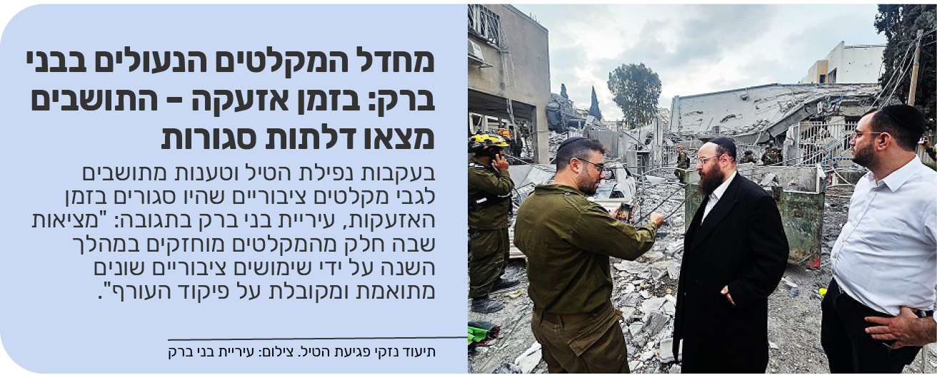 מחדל המקלטים הנעולים בבני ברק: בזמן אזעקה – התושבים מצאו דלתות סגורות