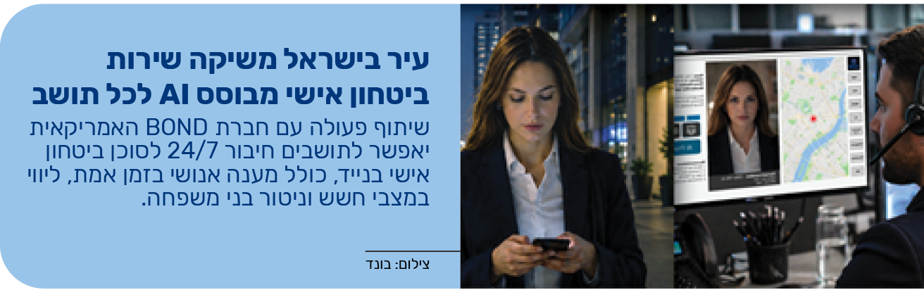 עיר בישראל משיקה שירות ביטחון אישי מבוסס AI לכל תושב