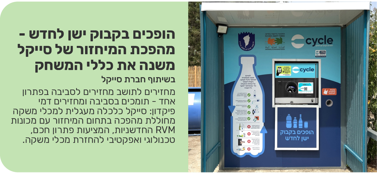 הופכים בקבוק ישן לחדש - מהפכת המיחזור של סייקל משנה את כללי המשחק