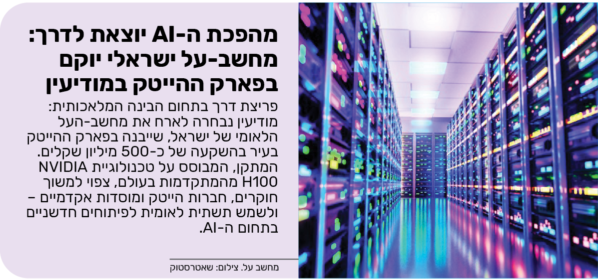מהפכת ה-AI יוצאת לדרך: מחשב-על ישראלי יוקם בפארק ההייטק במודיעין