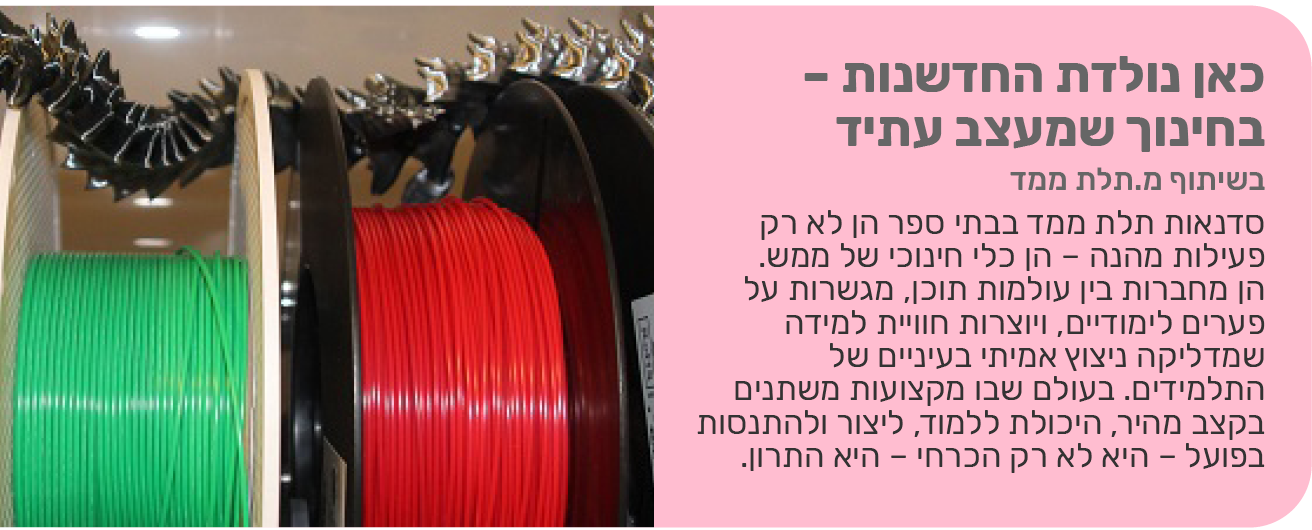 כאן נולדת החדשנות – בחינוך שמעצב עתיד