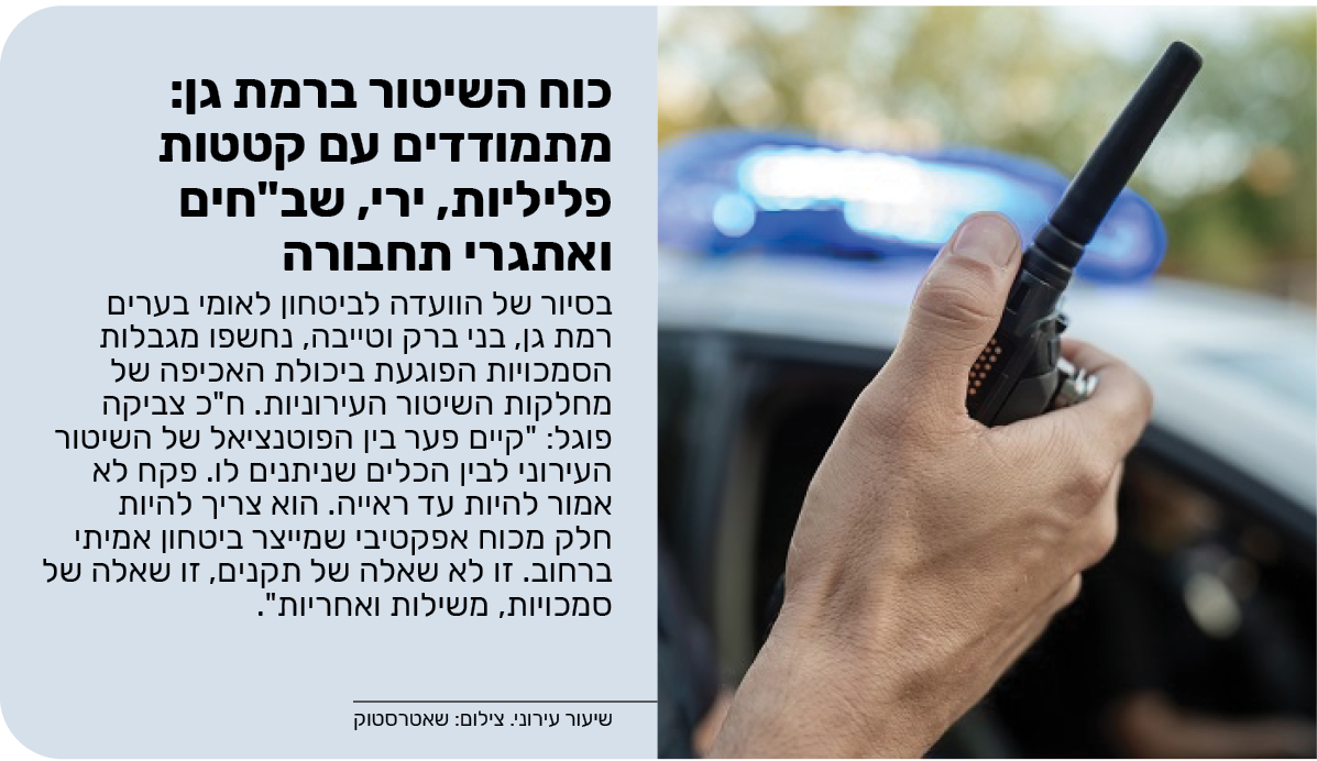 כוח השיטור ברמת גן: מתמודדים עם קטטות פליליות, ירי, שב"חים ואתגרי תחבורה