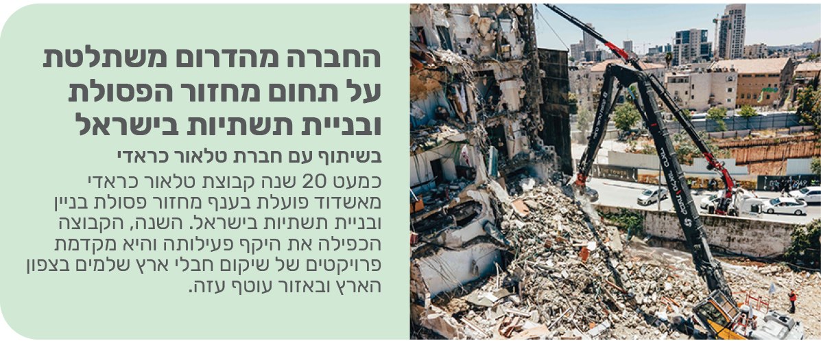 החברה מהדרום משתלטת על תחום מחזור הפסולת ובניית תשתיות בישראל