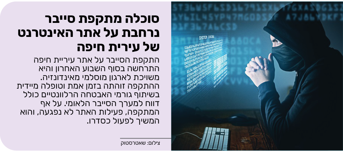 סוכלה מתקפת סייבר נרחבת על אתר האינטרנט של עירית חיפה