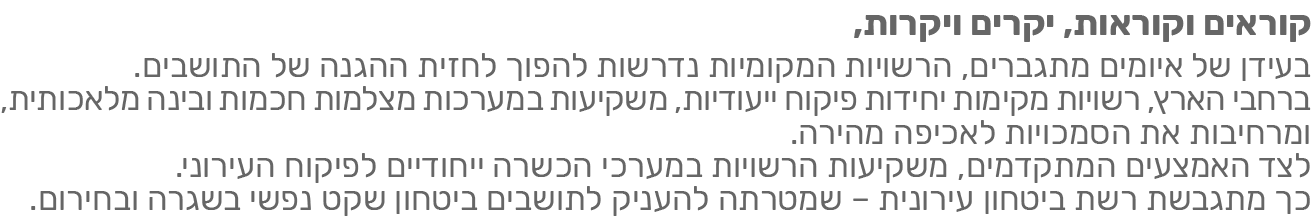 קוראים וקוראות, יקרים ויקרות, בעידן של איומים מתגברים, הרשויות המקומיות נדרשות להפוך לחזית ההגנה של התושבים.